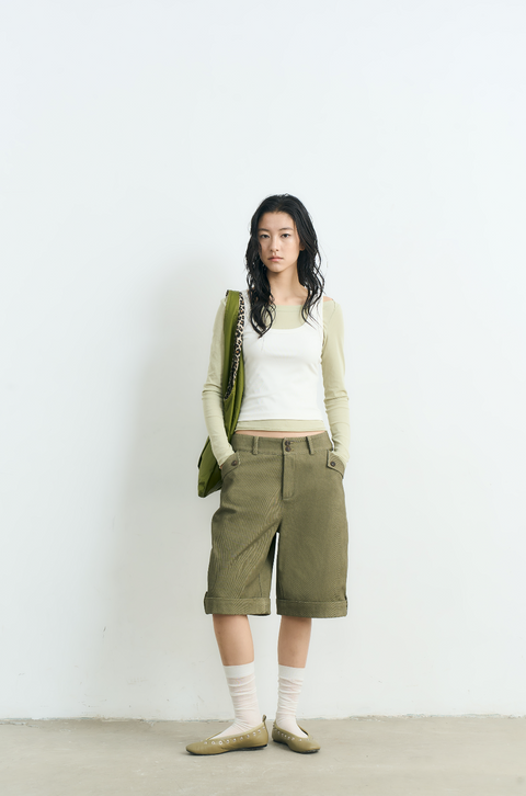 NULL NONE CUFFED HEM SHORTS