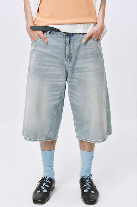 SIMPLE PROJECT LIGHT BLUE DENIM SHORTS