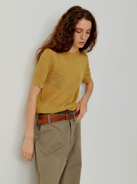 OPICLOTH LINEN-LOOK KNIT TOP
