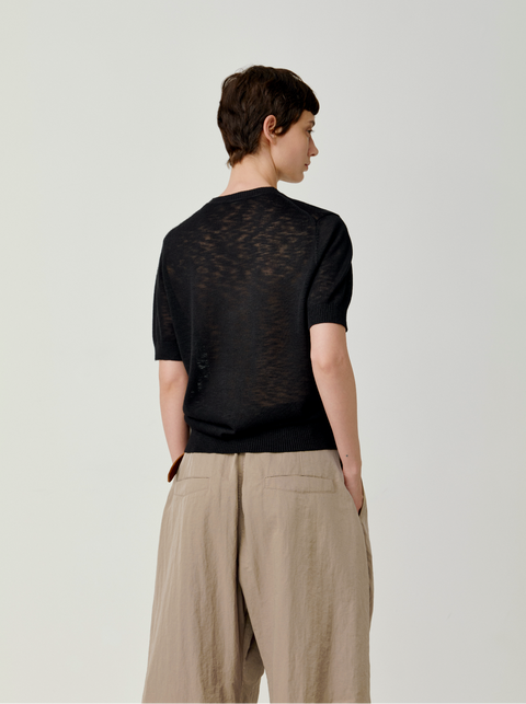 OPICLOTH LINEN-LOOK KNIT TOP
