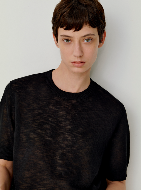 OPICLOTH LINEN-LOOK KNIT TOP