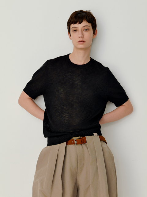 OPICLOTH LINEN-LOOK KNIT TOP