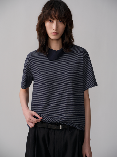 OPICLOTH NECKERCHIEF STRIPED T-SHIRT
