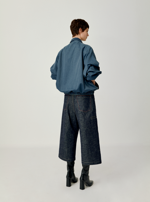 OPICLOTH RAW DENIM CROPPED JEANS