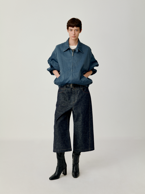 OPICLOTH RAW DENIM CROPPED JEANS