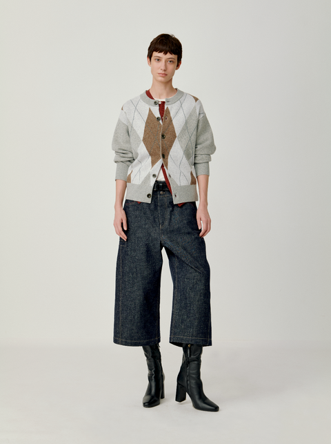 OPICLOTH RAW DENIM CROPPED JEANS