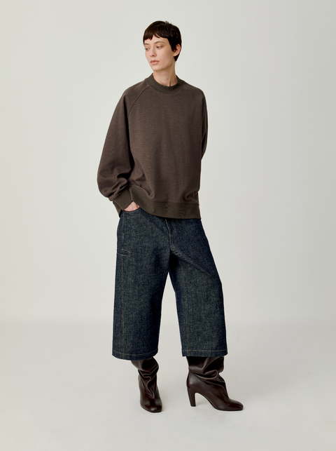OPICLOTH RAW DENIM CROPPED JEANS