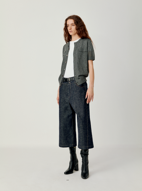 OPICLOTH RAW DENIM CROPPED JEANS