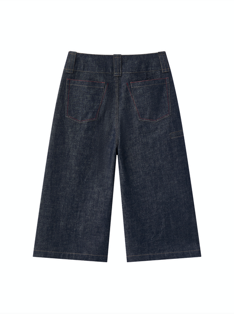 OPICLOTH RAW DENIM CROPPED JEANS