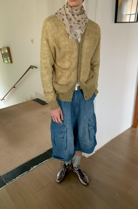SIMPLE PROJECT DENIM CARGO SHORTS
