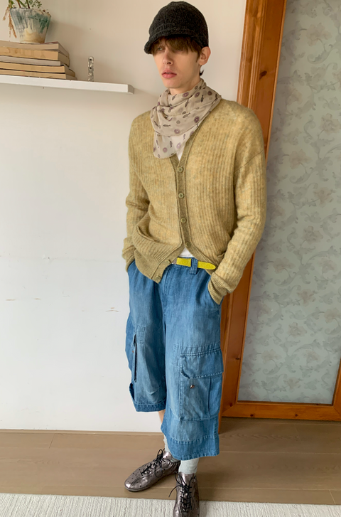 SIMPLE PROJECT DENIM CARGO SHORTS