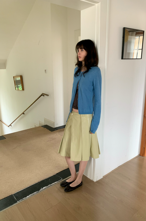 SIMPLE PROJECT A-LINE LEATHER SKIRT