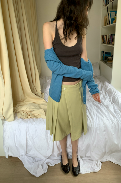 SIMPLE PROJECT A-LINE LEATHER SKIRT