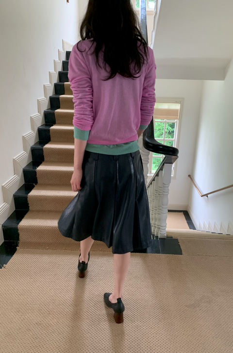 SIMPLE PROJECT A-LINE LEATHER SKIRT