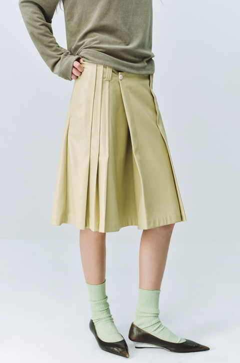 SIMPLE PROJECT A-LINE LEATHER SKIRT