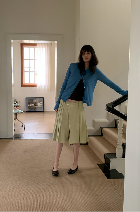 SIMPLE PROJECT A-LINE LEATHER SKIRT