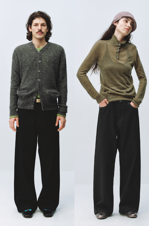 SIMPLE PROJECT BLACK STRAIGHT-LEG JEANS