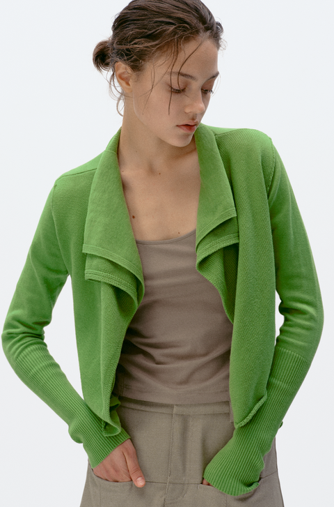 SIMPLE PROJECT COTTON 2-LAYER CARDIGAN