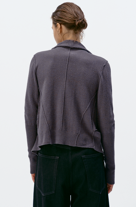 SIMPLE PROJECT MERINO 2-LAYER CARDIGAN
