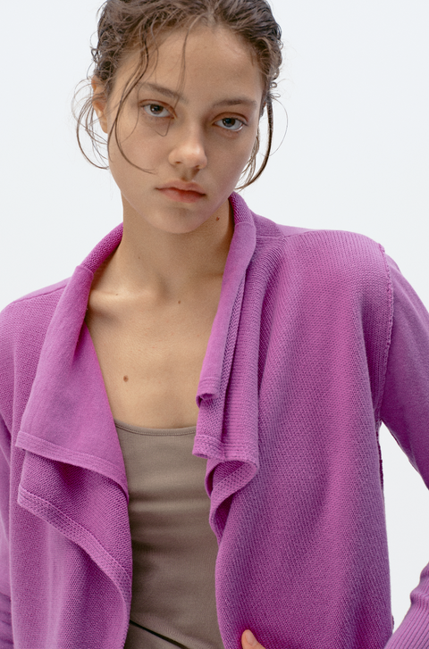 SIMPLE PROJECT COTTON 2-LAYER CARDIGAN