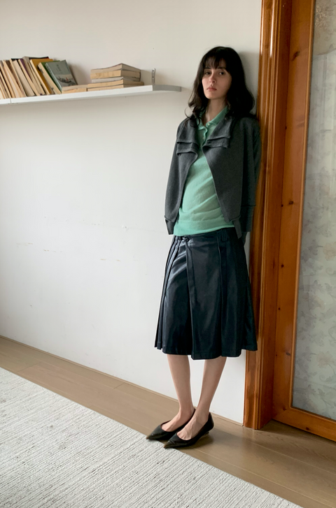 SIMPLE PROJECT COTTON 2-LAYER CARDIGAN