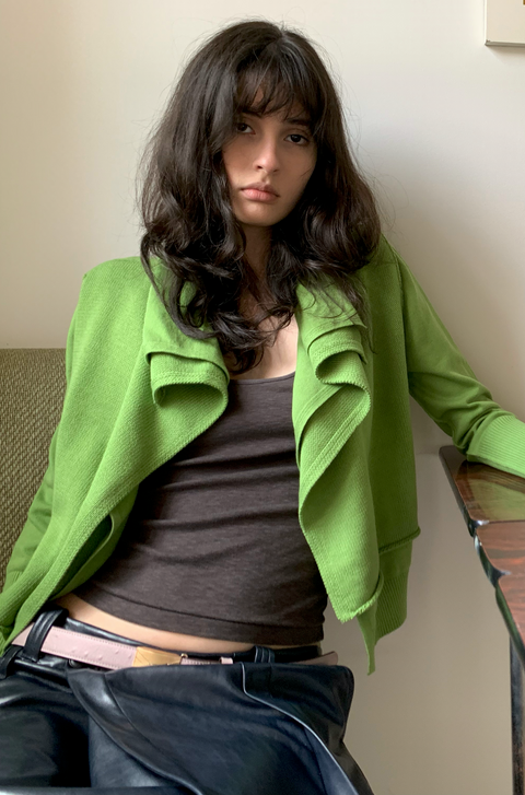 SIMPLE PROJECT COTTON 2-LAYER CARDIGAN