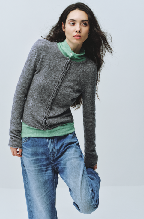SIMPLE PROJECT MERINO WOOL CARDIGAN