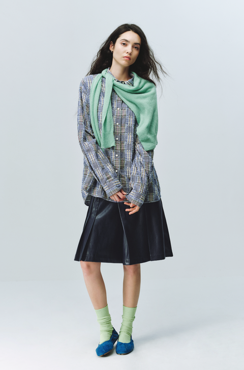 SIMPLE PROJECT TASSEL CHECK SHIRT