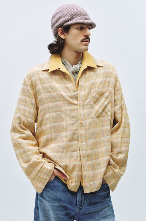 SIMPLE PROJECT TASSEL CHECK SHIRT