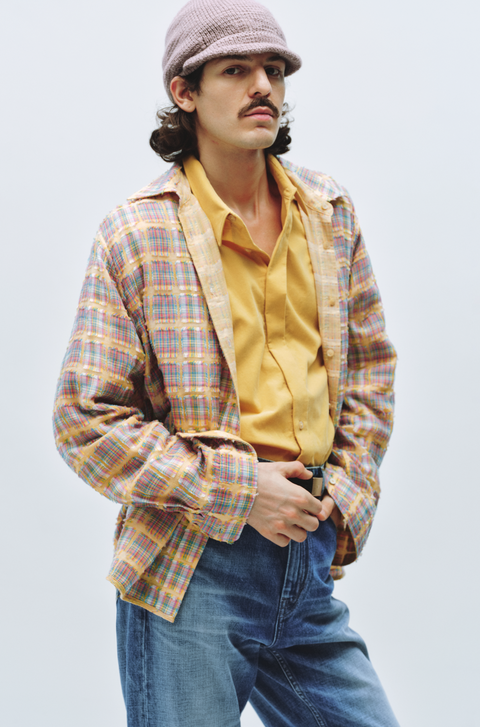 SIMPLE PROJECT TASSEL CHECK SHIRT