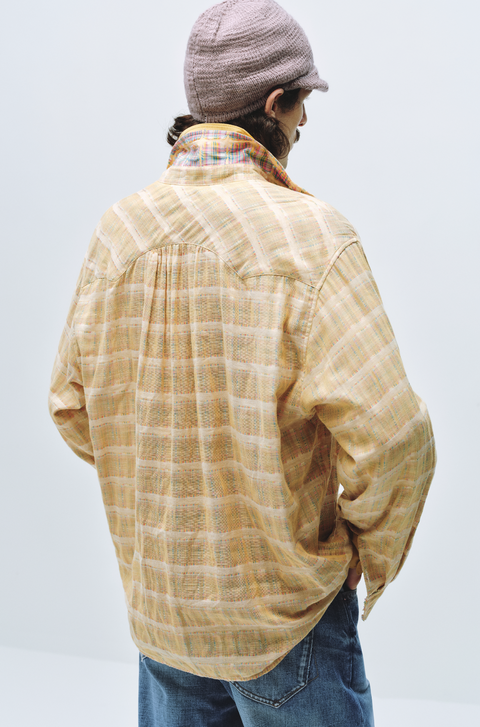 SIMPLE PROJECT TASSEL CHECK SHIRT