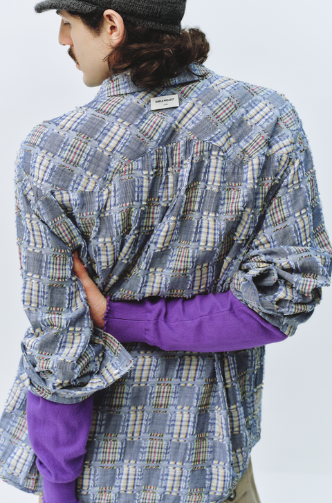 SIMPLE PROJECT TASSEL CHECK SHIRT