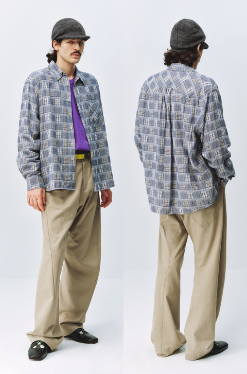 SIMPLE PROJECT TASSEL CHECK SHIRT