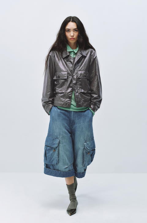 SIMPLE PROJECT COATED SHORT JACKET