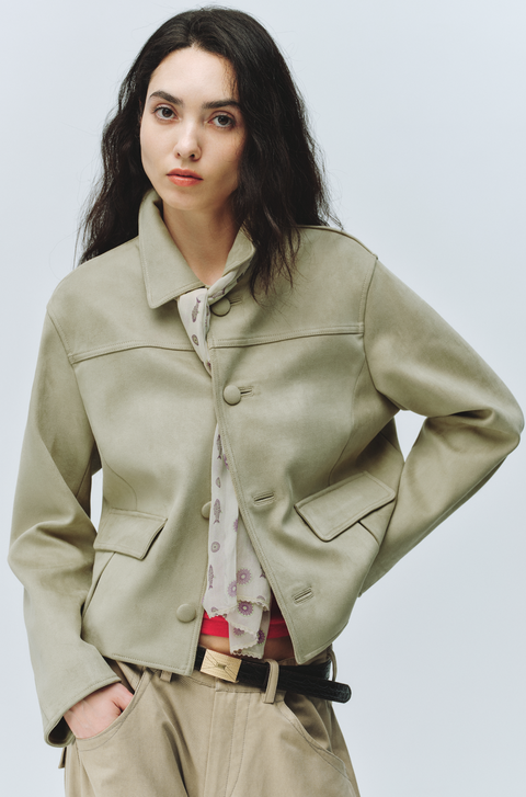 SIMPLE PROJECT SUEDETTE SHORT JACKET