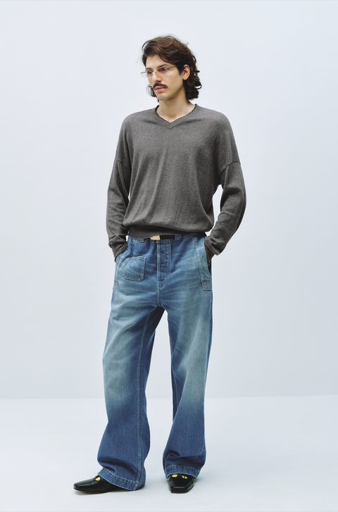 SIMPLE PROJECT CASHMERE V-NECK SWEATER