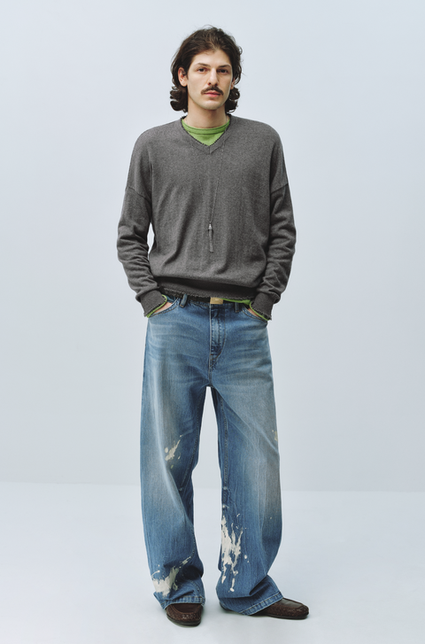 SIMPLE PROJECT CASHMERE V-NECK SWEATER