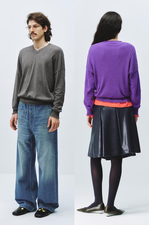 SIMPLE PROJECT CASHMERE V-NECK SWEATER