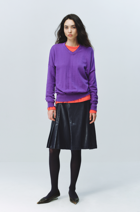 SIMPLE PROJECT CASHMERE V-NECK SWEATER