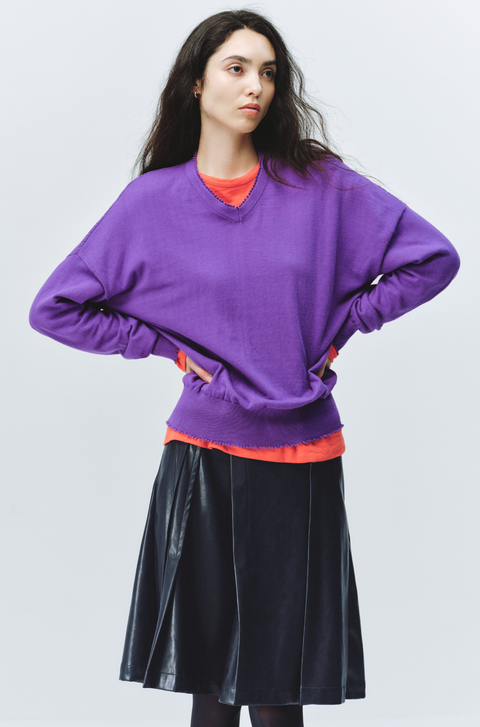 SIMPLE PROJECT CASHMERE V-NECK SWEATER