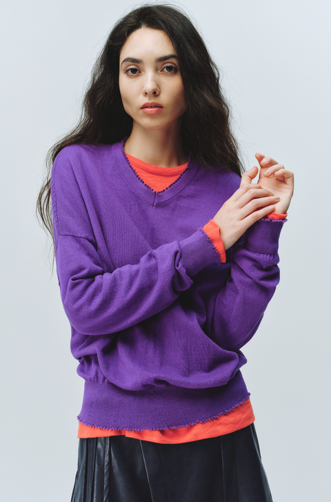 SIMPLE PROJECT CASHMERE V-NECK SWEATER