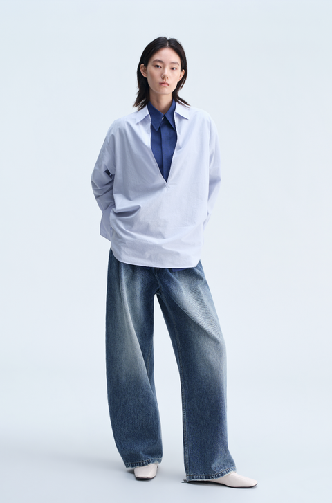 OPICLOTH V-NECK PULLOVER SHIRT