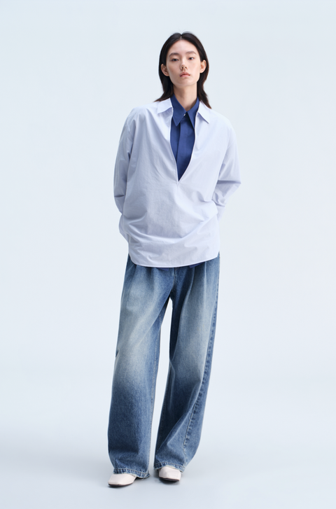 OPICLOTH V-NECK PULLOVER SHIRT