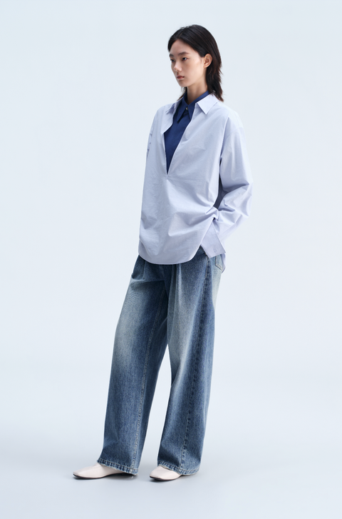 OPICLOTH V-NECK PULLOVER SHIRT