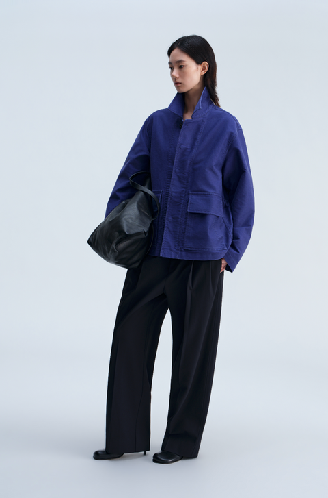 OPICLOTH DRAPED DOUBLE-PLEAT TROUSERS