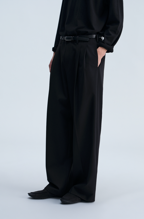 OPICLOTH DRAPED DOUBLE-PLEAT TROUSERS
