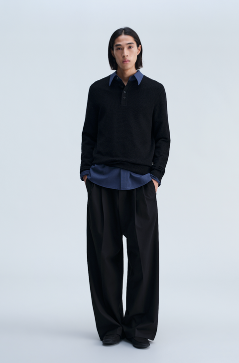 OPICLOTH DRAPED DOUBLE-PLEAT TROUSERS
