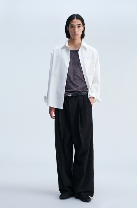 OPICLOTH DRAPED DOUBLE-PLEAT TROUSERS