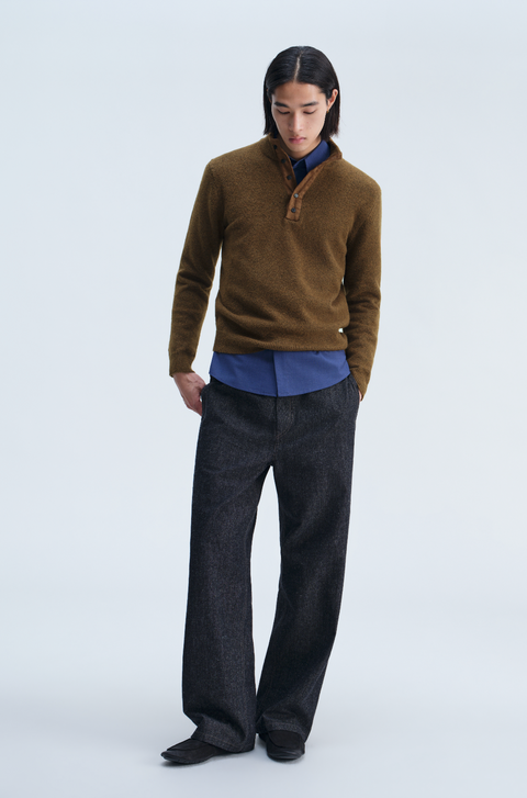 OPICLOTH SUEDE HENLEY KNIT