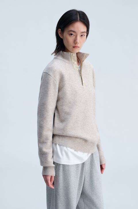 OPICLOTH SUEDE HENLEY KNIT